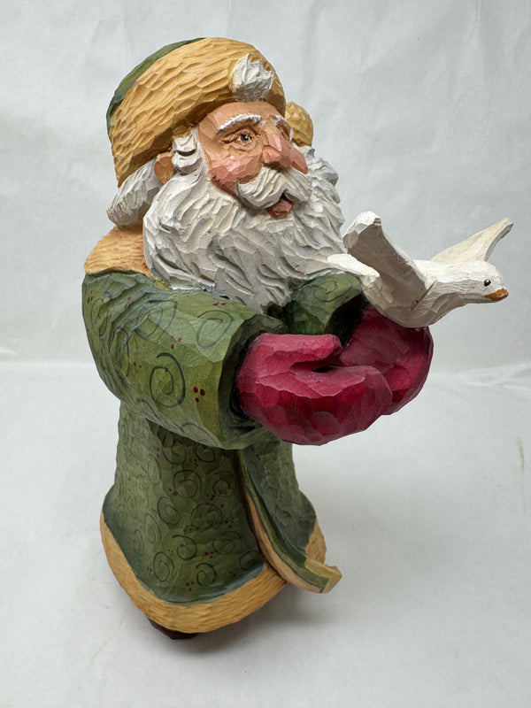 Hand-carved Santa with Dove by DH Docter