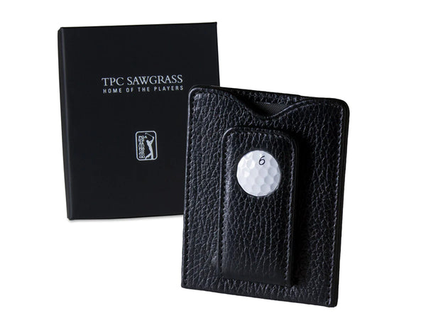 Tokens & Icons Flat Wallet with Sawgrass Golf Ball Black