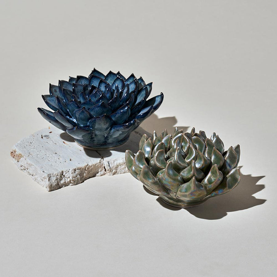 chive succulents Chive Ceramic Succulent Flower - Large – Greenleaf Gallery