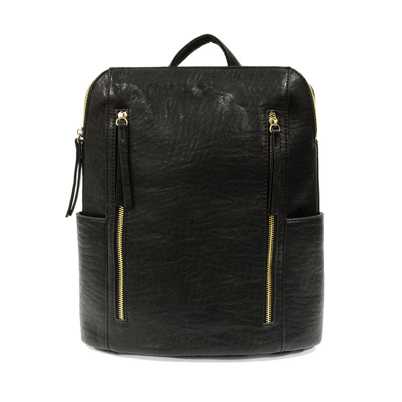Porter UNION Zipper Backpack - Black With Yellow Accents, Casual Daypack For Work Or School